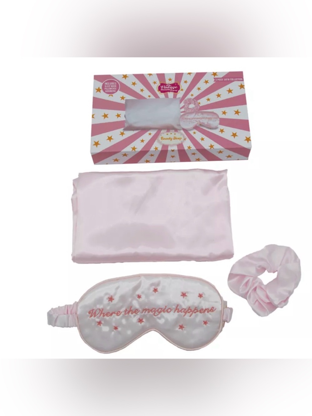 The Vintage Cosmetic Company $15 NIB 3 pieces w/ BOX Satin Beauty Sleep Set
